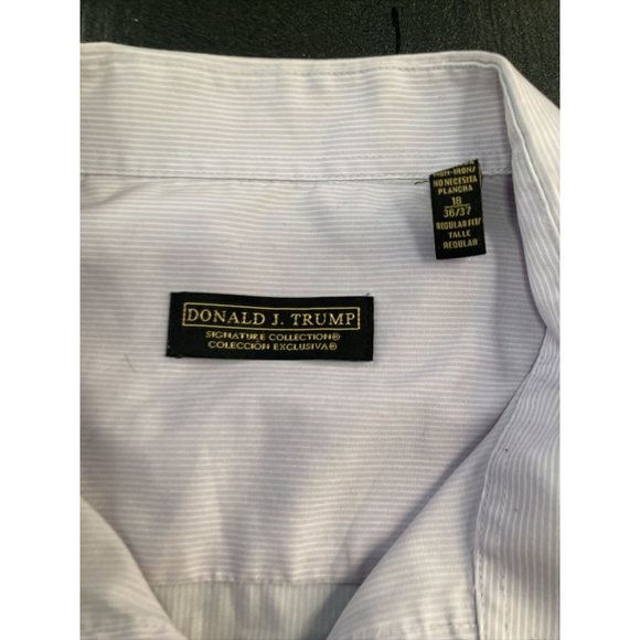 Donald Trump Men’s Dress Shirt Men 18 36/37 Button Up French Cuff - Picture 2 of 13